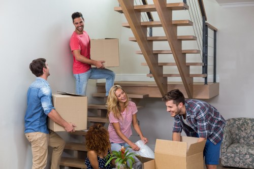 Careful furniture loading during a Kennington pick-up service
