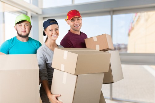 Prepared boxes and household items for a man with van service