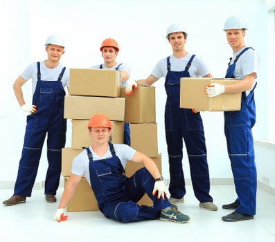 Professional removals staff handling a complaint