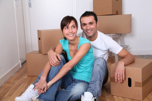 Careful wrapping of fragile items for a Kennington home relocation