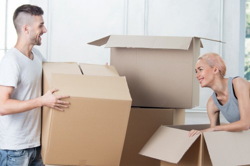 A Kennington moving team loading boxes and furniture