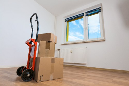 Packing supplies and boxes prepared for a relocation