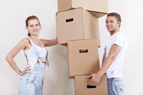 Careful packing materials and labelled boxes for Kennington relocation