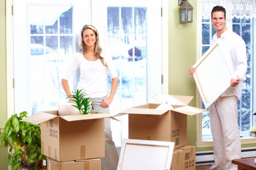 A removal team navigating a London property move