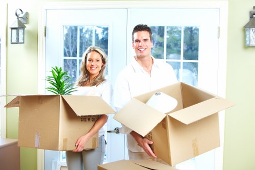 Team managing items and waste responsibly during a move